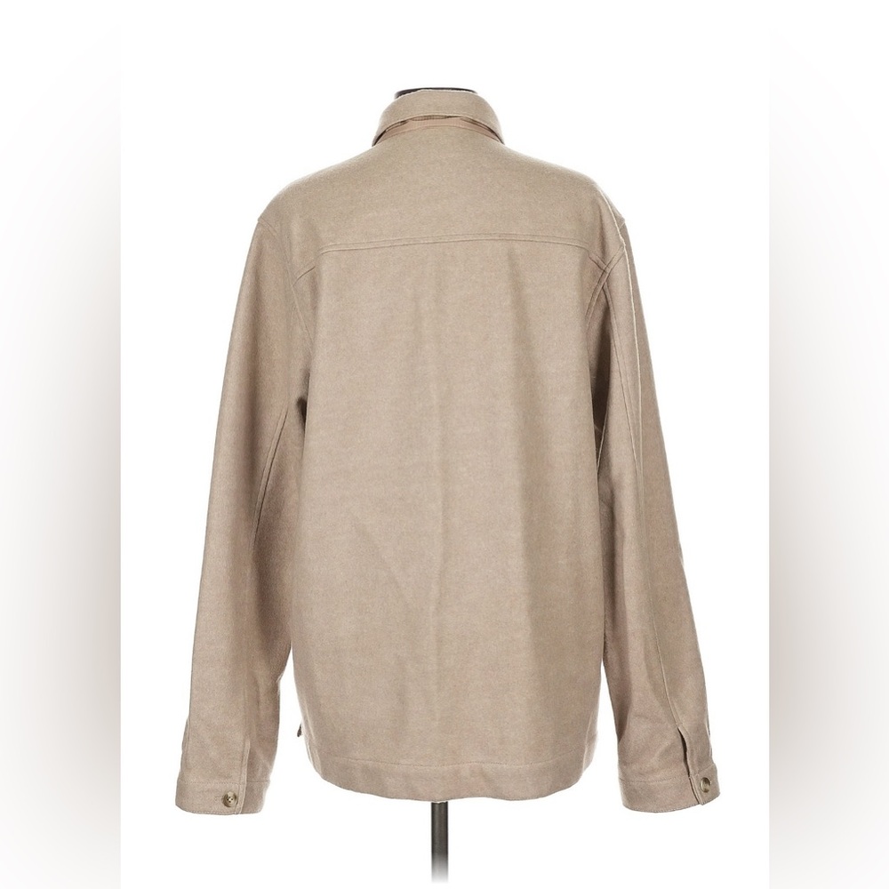Gap Women’s Wool Blend Cream Tan Shacket Large Button Down Soft Chore Coat - Picture 4 of 15